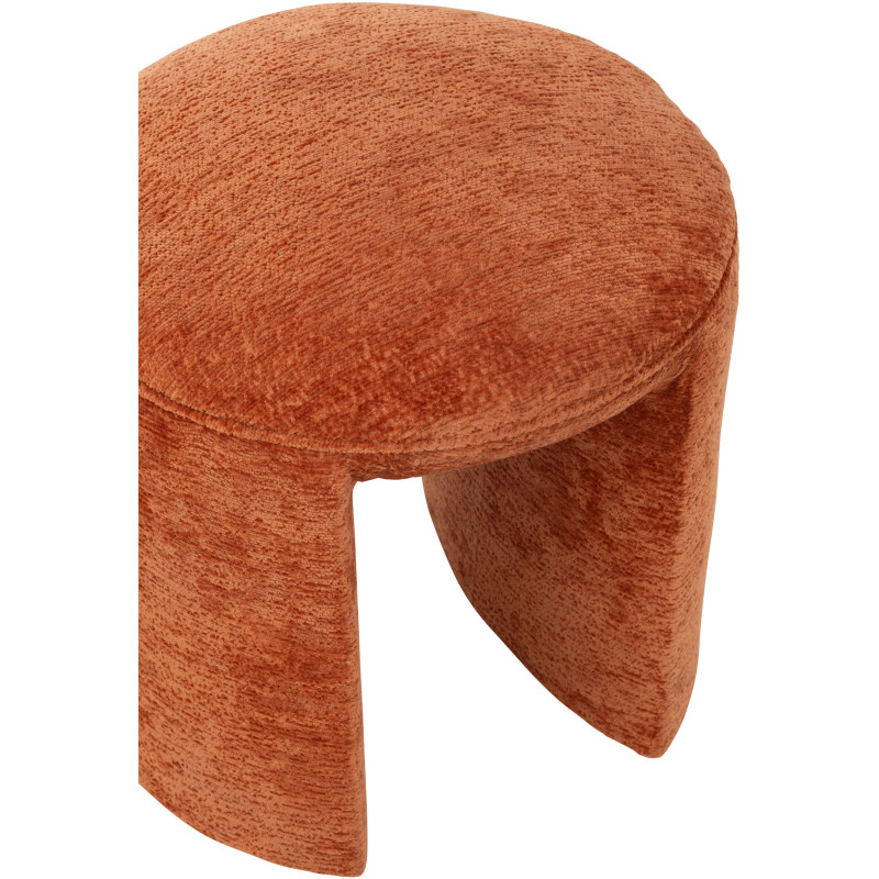 Tabouret original Rond en Tissu Terracotta Kynor - 5