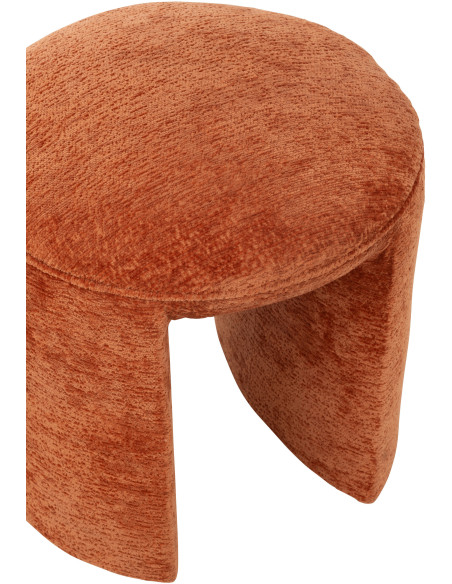 Tabouret original Rond en Tissu Terracotta Kynor - 5