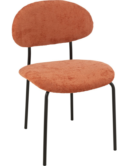 Chaise moderne en Tissu Terracotta Métal Noir Haldynia - 1
