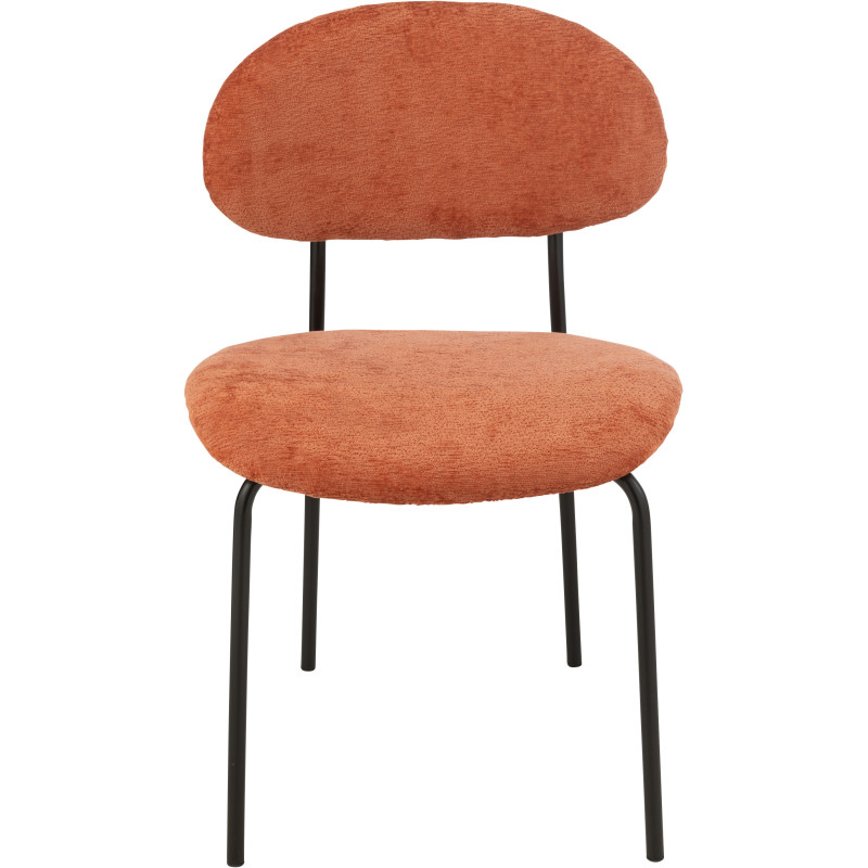 Chaise moderne en Tissu Terracotta Métal Noir Haldynia - 2