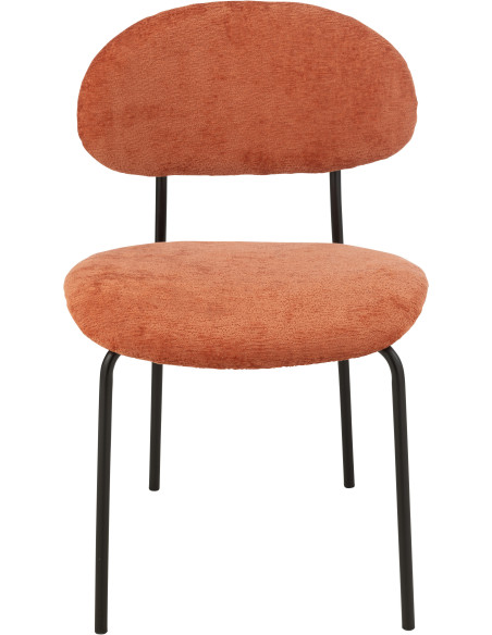 Chaise moderne en Tissu Terracotta Métal Noir Haldynia - 2