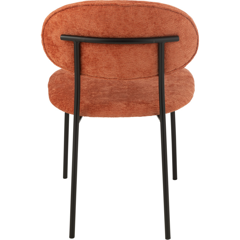 Chaise moderne en Tissu Terracotta Métal Noir Haldynia - 4