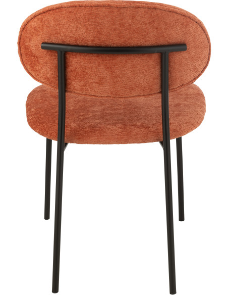 Chaise moderne en Tissu Terracotta Métal Noir Haldynia - 4