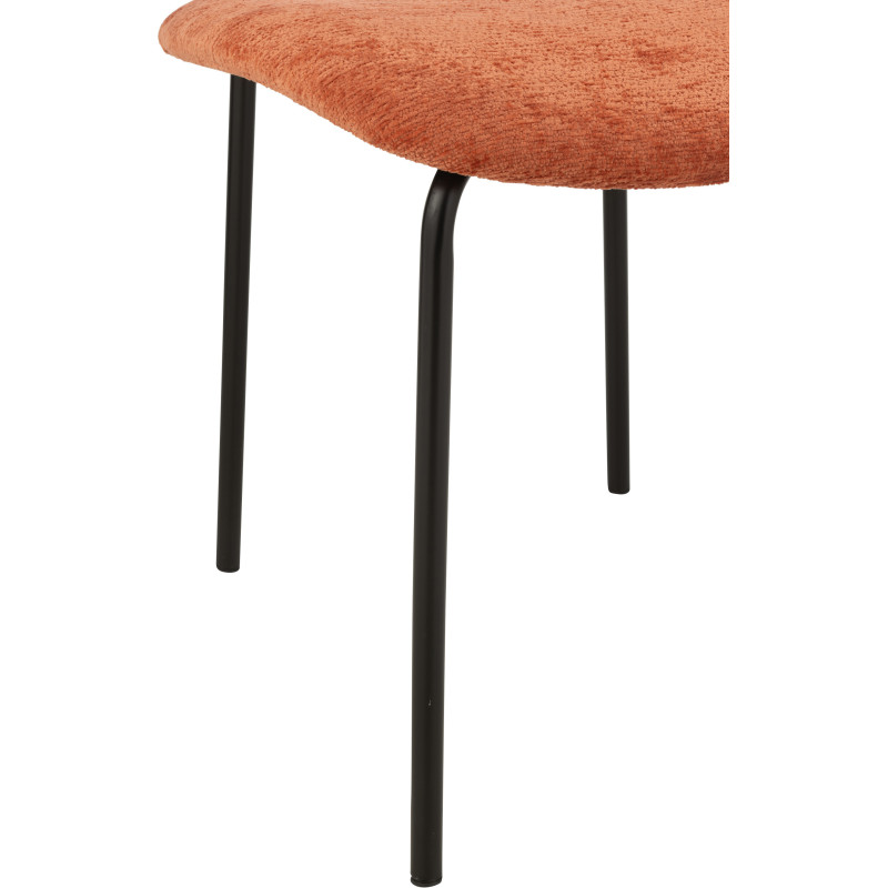 Chaise moderne en Tissu Terracotta Métal Noir Haldynia - 5