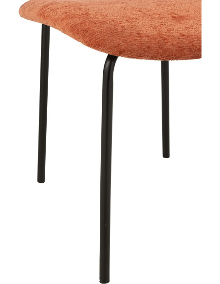 Chaise moderne en Tissu Terracotta Métal Noir Haldynia - 5