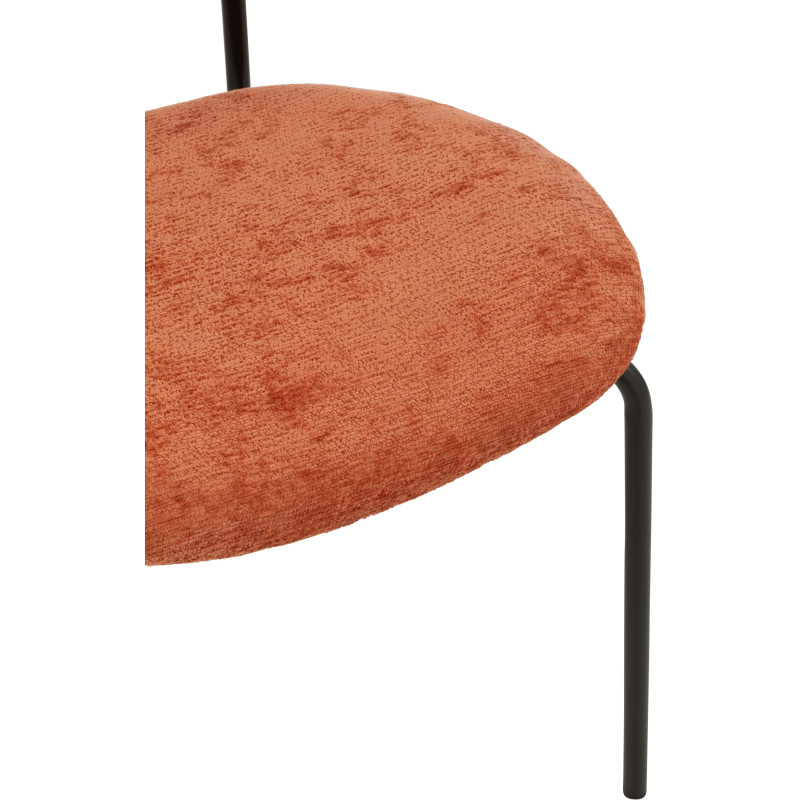 Chaise moderne en Tissu Terracotta Métal Noir Haldynia - 6