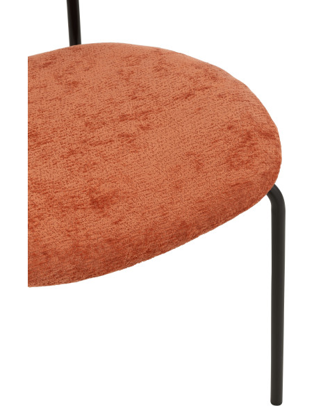 Chaise moderne en Tissu Terracotta Métal Noir Haldynia - 6
