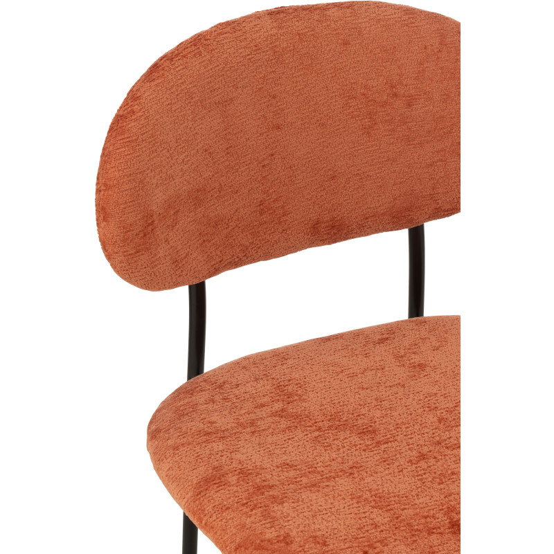 Chaise moderne en Tissu Terracotta Métal Noir Haldynia - 7