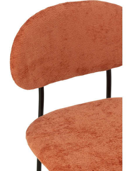 Chaise moderne en Tissu Terracotta Métal Noir Haldynia - 7