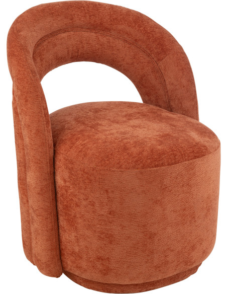 Fauteuil de table moderne en Tissu Terracotta Anise - 1