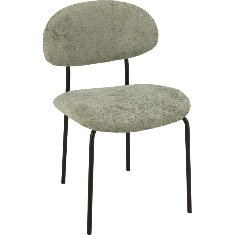Chaise moderne en Tissu Vert Métal Noir Haldynia - 1