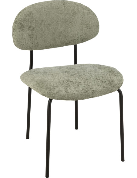 Chaise moderne en Tissu Vert Métal Noir Haldynia - 1