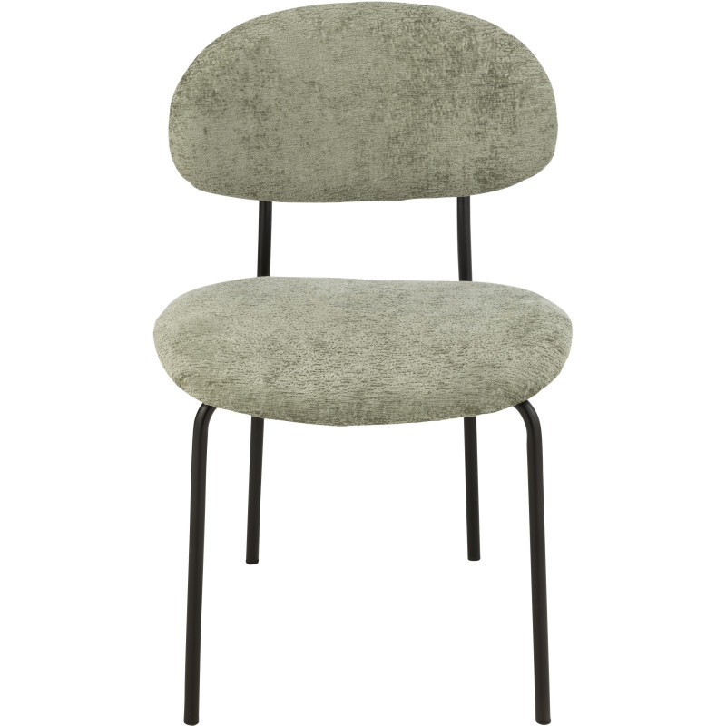 Chaise moderne en Tissu Vert Métal Noir Haldynia - 3
