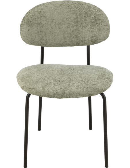 Chaise moderne en Tissu Vert Métal Noir Haldynia - 3