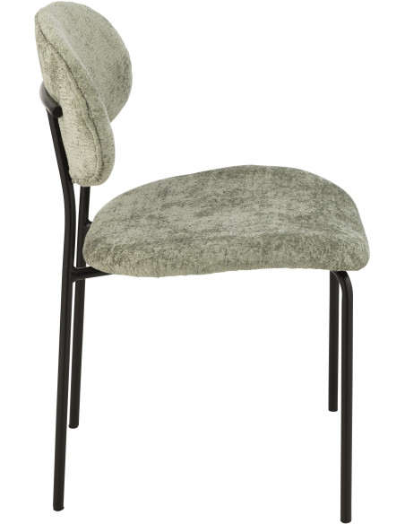 Chaise moderne en Tissu Vert Métal Noir Haldynia - 4
