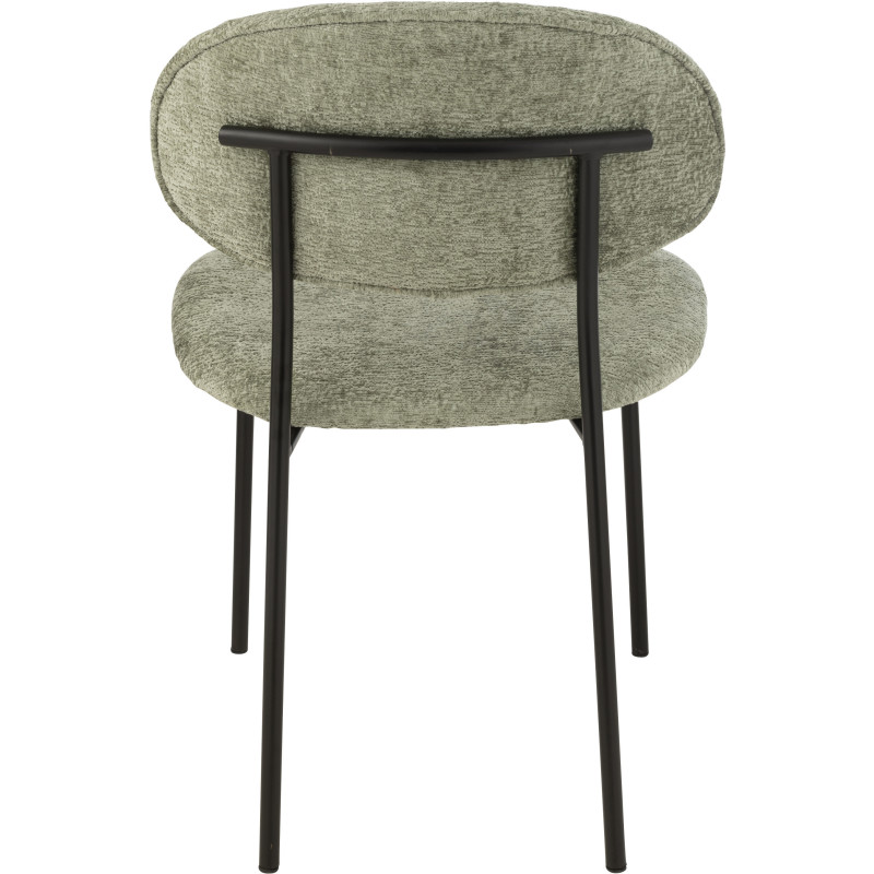 Chaise moderne en Tissu Vert Métal Noir Haldynia - 5