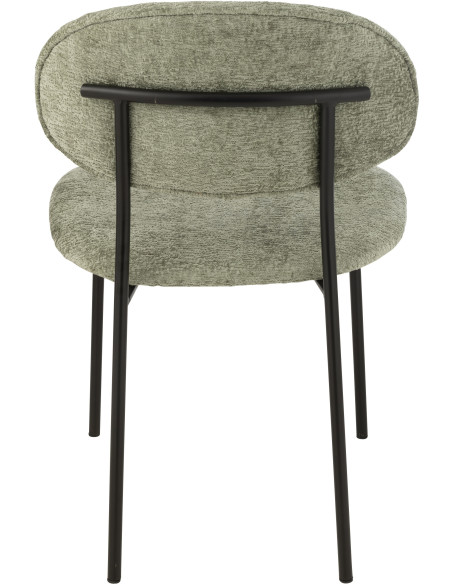 Chaise moderne en Tissu Vert Métal Noir Haldynia - 5