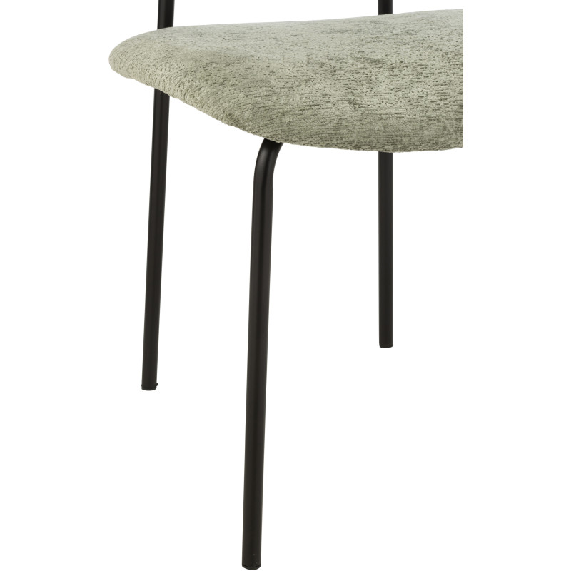 Chaise moderne en Tissu Vert Métal Noir Haldynia - 6