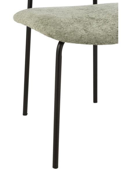 Chaise moderne en Tissu Vert Métal Noir Haldynia - 6