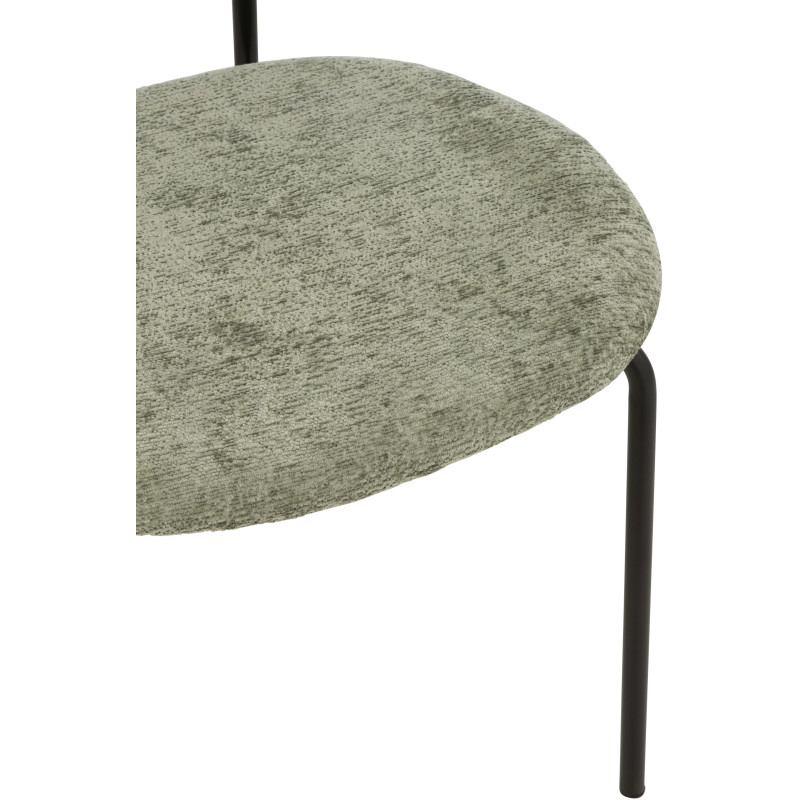 Chaise moderne en Tissu Vert Métal Noir Haldynia - 7