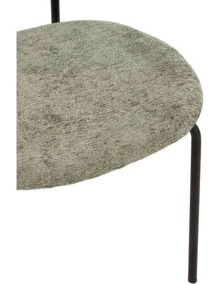 Chaise moderne en Tissu Vert Métal Noir Haldynia - 7