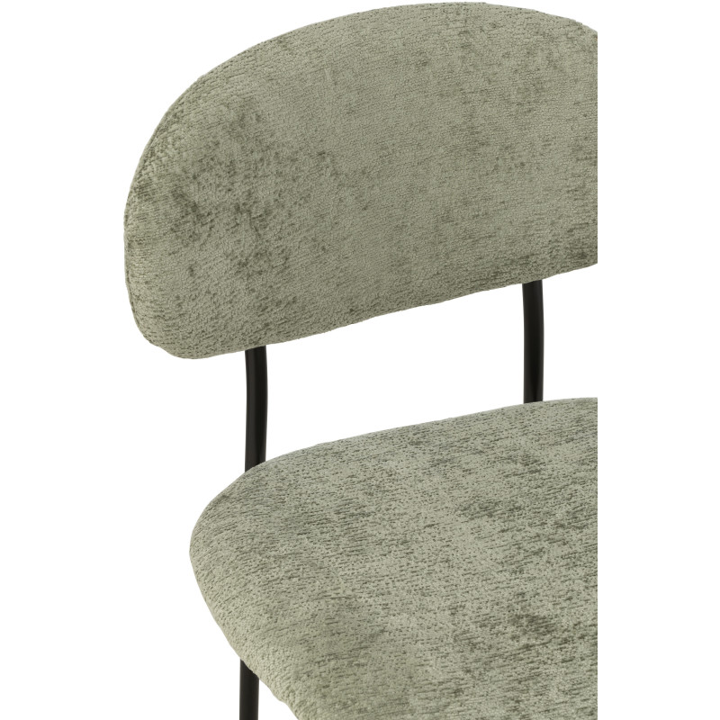 Chaise moderne en Tissu Vert Métal Noir Haldynia - 8