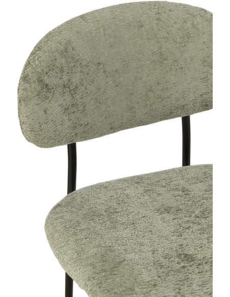 Chaise moderne en Tissu Vert Métal Noir Haldynia - 8