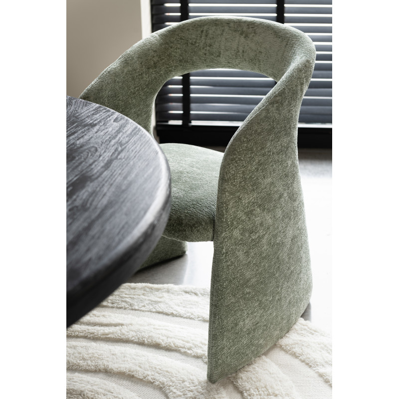 Fauteuil de table moderne en Tissu Vert Anise - 2