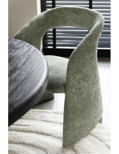 Fauteuil de table moderne en Tissu Vert Anise - 2