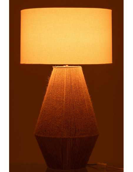 Lampe à poser moderne Hauteur 78 cm en Métal Jute Naturel Lin Blanc Striing - 4