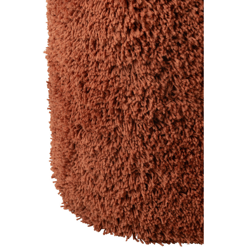 Pouf moderne Cylindrique en Tissu Rouge brique Bouclette Cyliano - 3