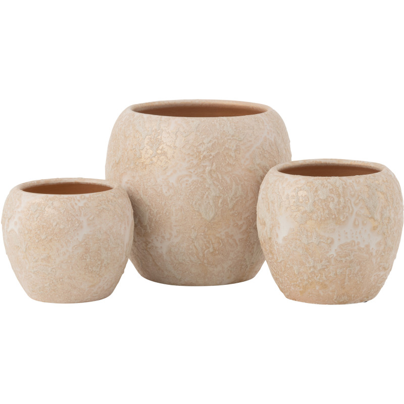 Cache pot moderne Rond Diamètre 24 cm en Terre cuite Rose Doré Nyara - 2