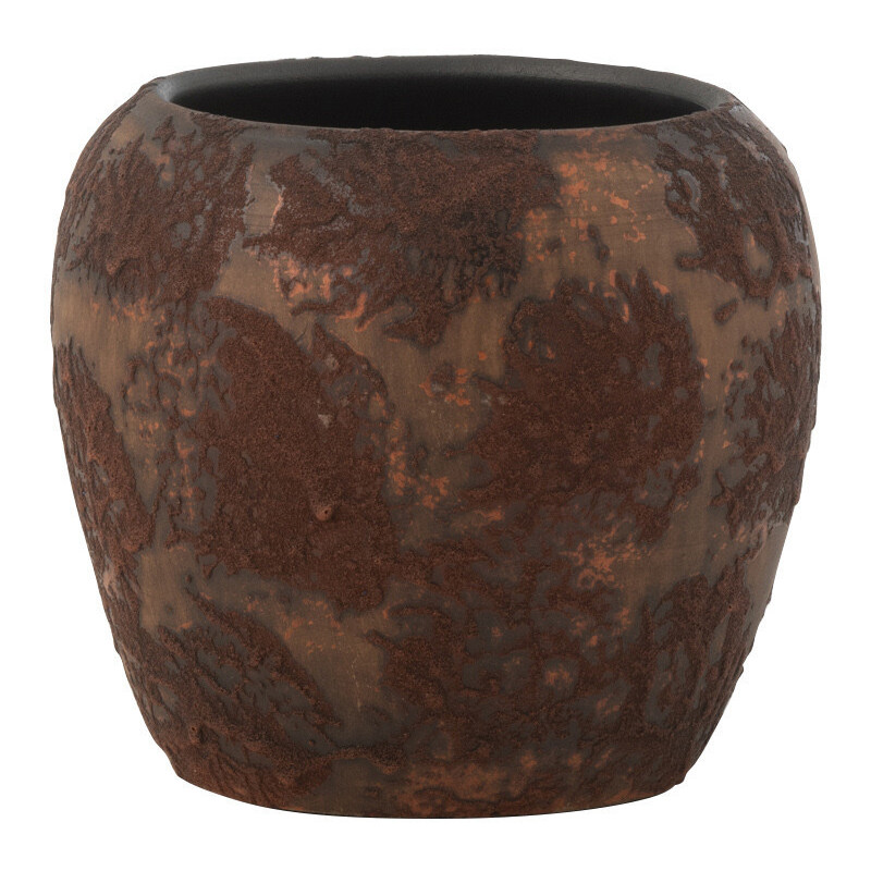 Cache pot vintage Rond Diamètre 18 cm en Terre cuite Marron Rouille Nyara - 1