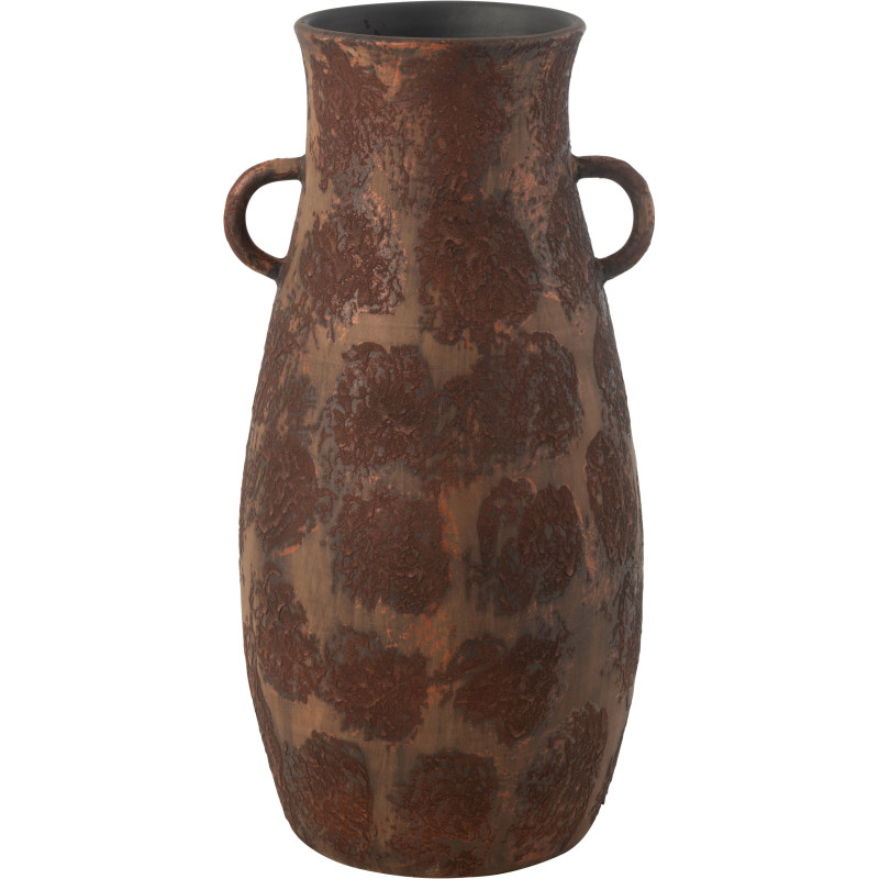 Vase vintage Amphore XXL Hauteur 70 cm en Terre cuite Marron Rouille Nyara - 1