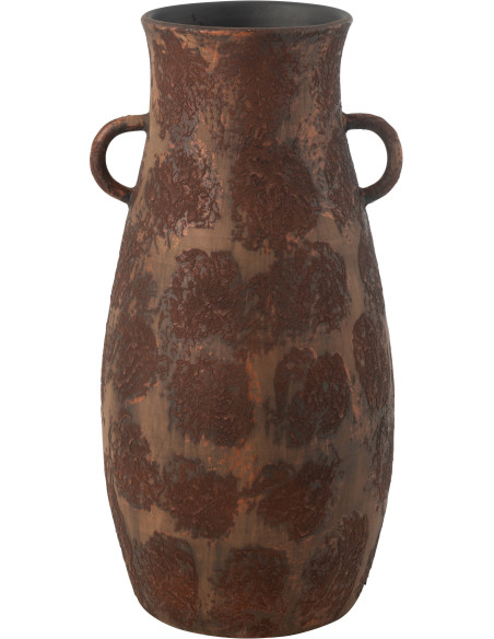 Vase vintage Amphore XXL Hauteur 70 cm en Terre cuite Marron Rouille Nyara - 1