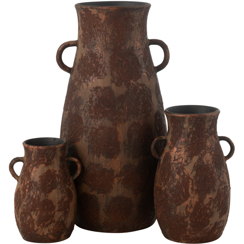 Vase vintage Amphore XXL Hauteur 70 cm en Terre cuite Marron Rouille Nyara - 3