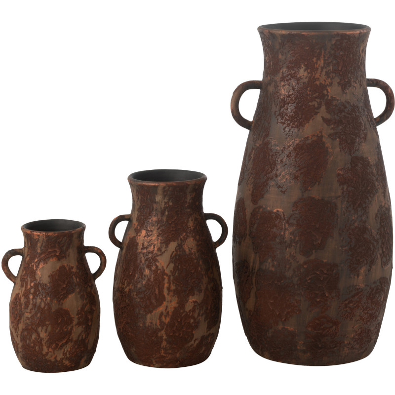 Vase vintage Amphore XXL Hauteur 70 cm en Terre cuite Marron Rouille Nyara - 4