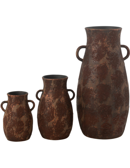 Vase vintage Amphore XXL Hauteur 70 cm en Terre cuite Marron Rouille Nyara - 4