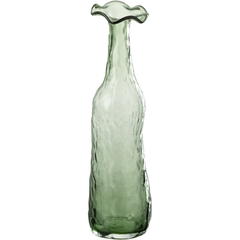 Vase original Fleur Hauteur 33 cm en Verre Vert Éclosion - 1