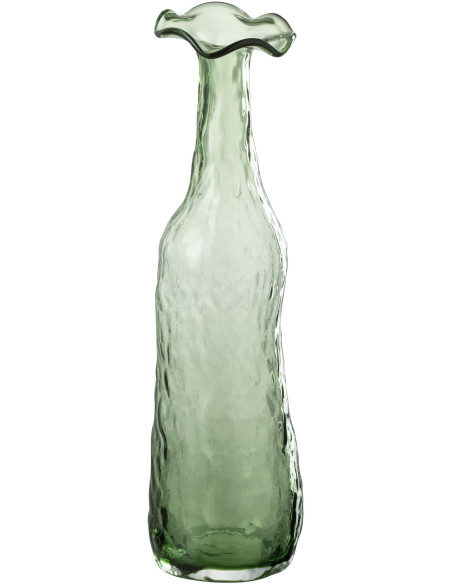 Vase original Fleur Hauteur 33 cm en Verre Vert Éclosion - 1