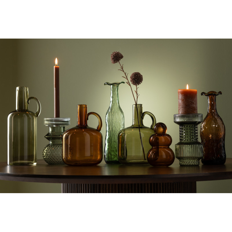 Vase original Fleur Hauteur 33 cm en Verre Vert Éclosion - 3