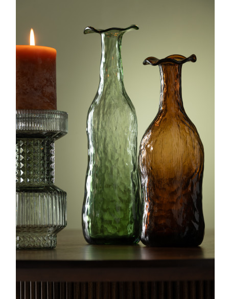 Vase original Fleur Hauteur 33 cm en Verre Vert Éclosion - 4