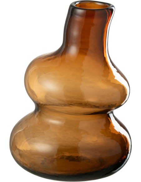 Vase original Bouteille Hauteur 27 cm en Verre Ambre Kevan - 1