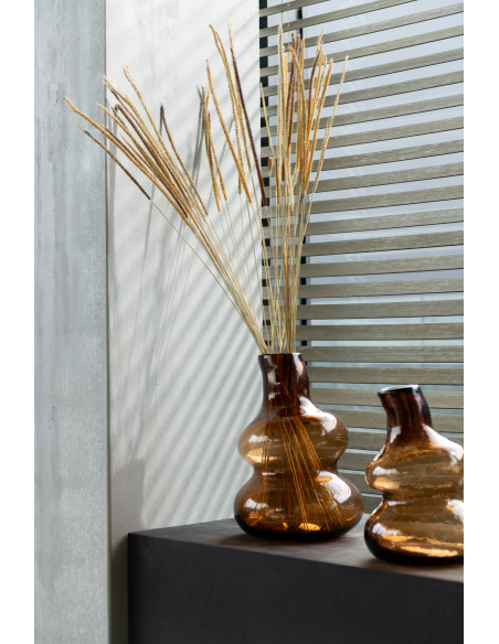 Vase original Bouteille Hauteur 27 cm en Verre Ambre Kevan - 2