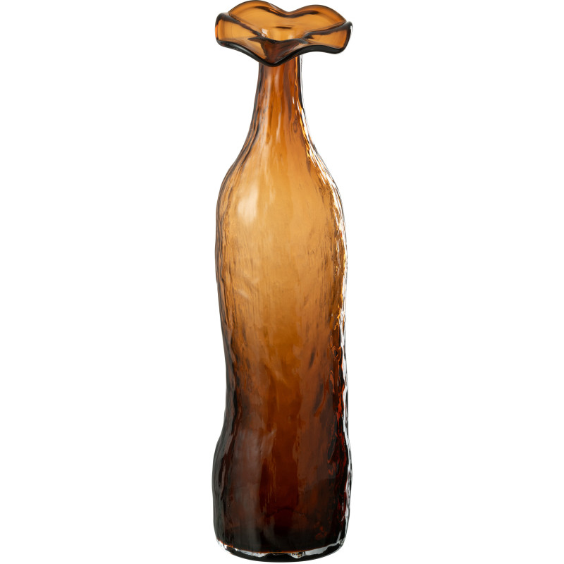 Vase original Fleur Hauteur 40 cm en Verre Ambre Éclosion - 1