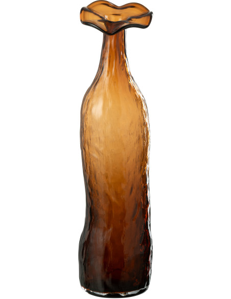 Vase original Fleur Hauteur 40 cm en Verre Ambre Éclosion - 1