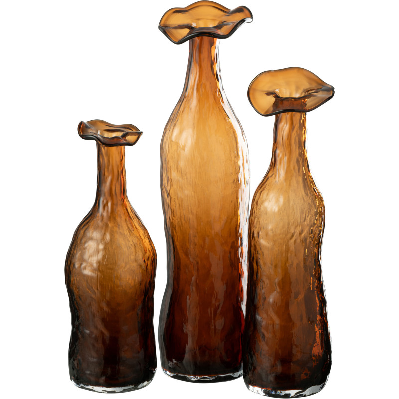 Vase original Fleur Hauteur 40 cm en Verre Ambre Éclosion - 2