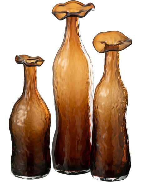 Vase original Fleur Hauteur 40 cm en Verre Ambre Éclosion - 2