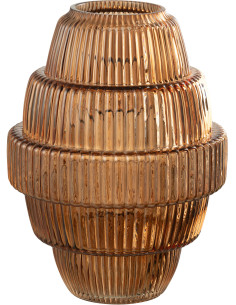 Vase moderne Escalier Hauteur 30 cm en Verre Ambre Max - 1