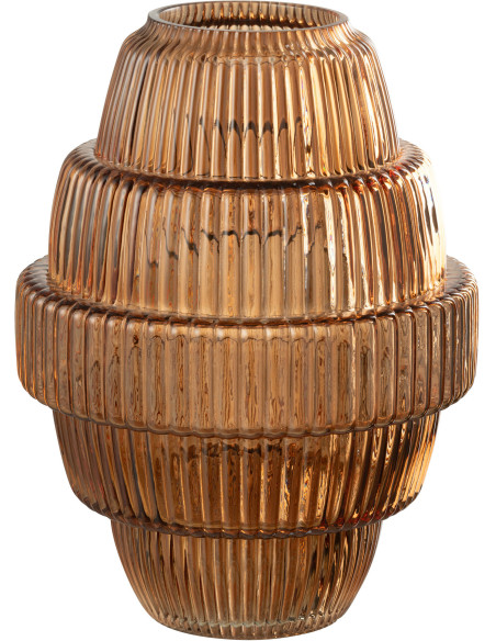 Vase moderne Escalier Hauteur 30 cm en Verre Ambre Max - 1